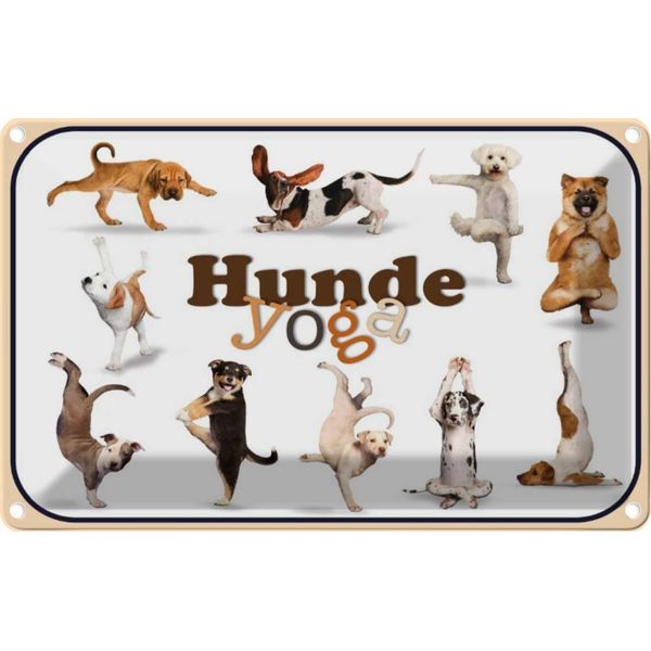 Vianmo Insegna Di Latta 20X30 Cm Katze Hunde Yoga-image