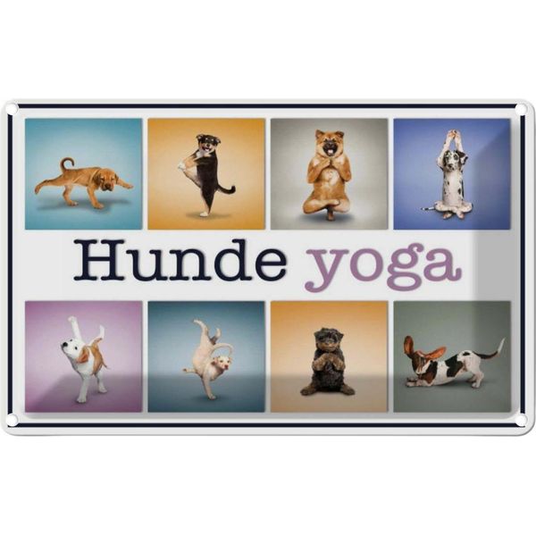 Vianmo Insegna Di Latta 20X30 Cm Katze Hunde Yoga-image