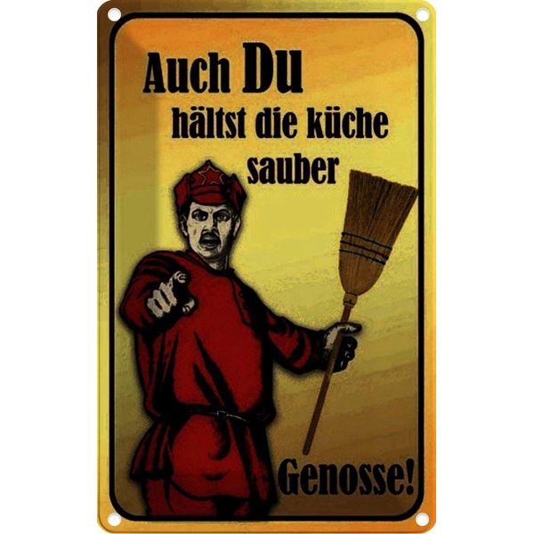 Vianmo Insegna Di Latta 30X20 Cm Du HäLst KüChe Sauber Genosse-image