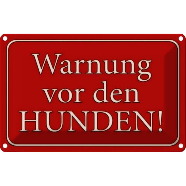 Vianmo Insegna Di Latta 12X18 Cm Warnung Vor Den Hunden-image
