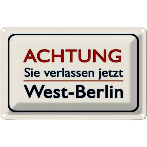Vianmo Insegna Di Latta 20X30 Cm Achtung Sie Verlassen Berlin-image