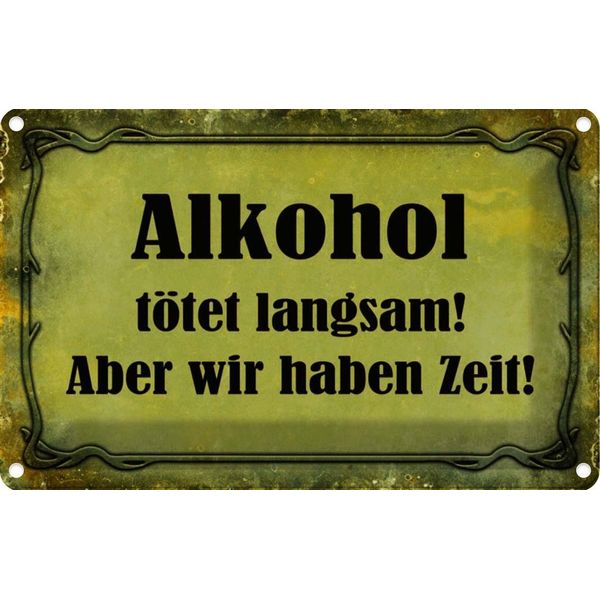 Vianmo Insegna Di Latta 20X30 Cm Alkohol TöTet Langsam Aber Wir-image