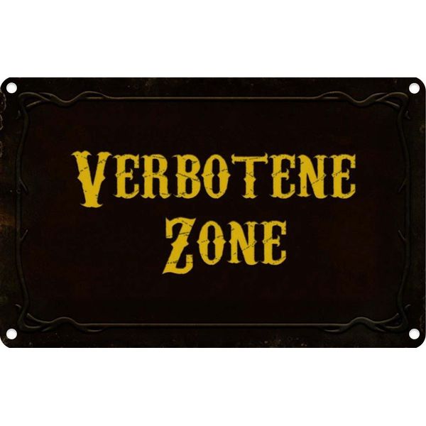 Vianmo Insegna Di Latta 12X18 Cm Verbotene Zone-image
