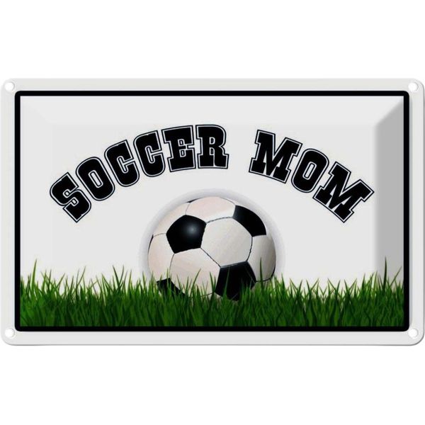 Vianmo Insegna Di Latta 12X18 Cm FußBall Soccer Mom FußBall Mutter-image
