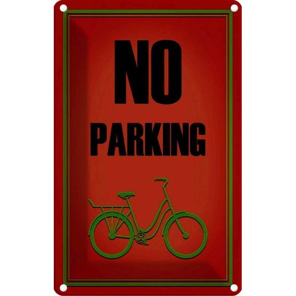 Vianmo Insegna Di Latta 18X12 Cm Fahrrad No Parking-image