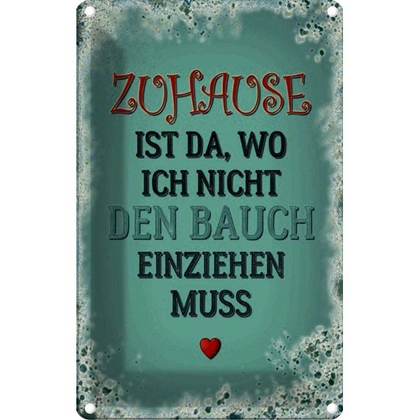 Vianmo Insegna Di Latta 18X12 Cm Zuhause Bauch Nicht Einziehen-image