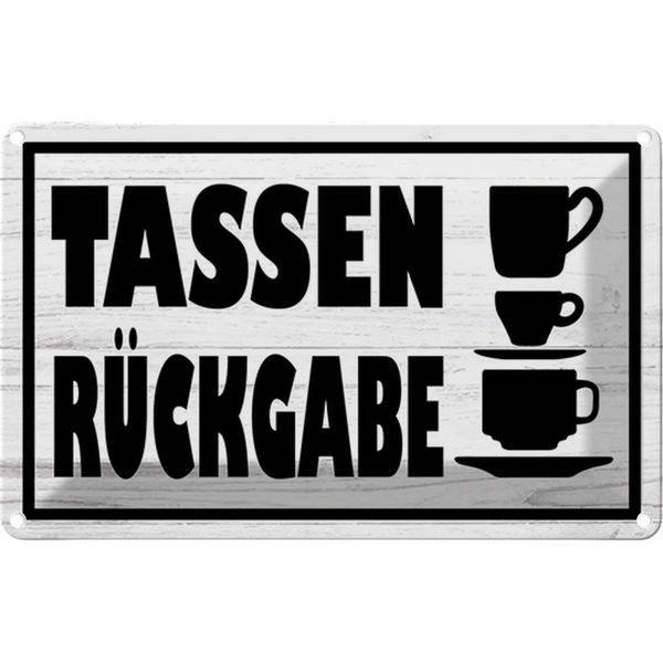 Vianmo Insegna Di Latta 12X18 Cm Tassen RüCkgabe-image