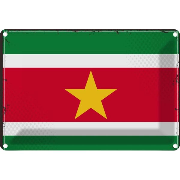 Vianmo Insegna Di Latta 20X30 Cm Bandiera Surinames Flag Of Suriname-image