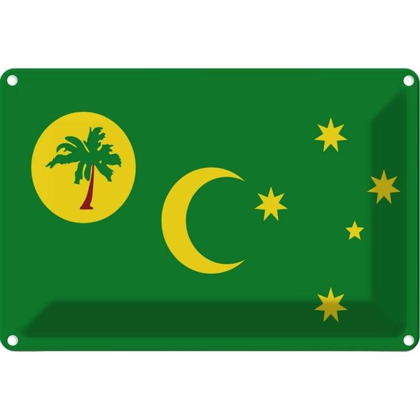 Vianmo Insegna Di Latta 12X18 Cm Bandiera Kokosinseln Flag Cocos Islands-image