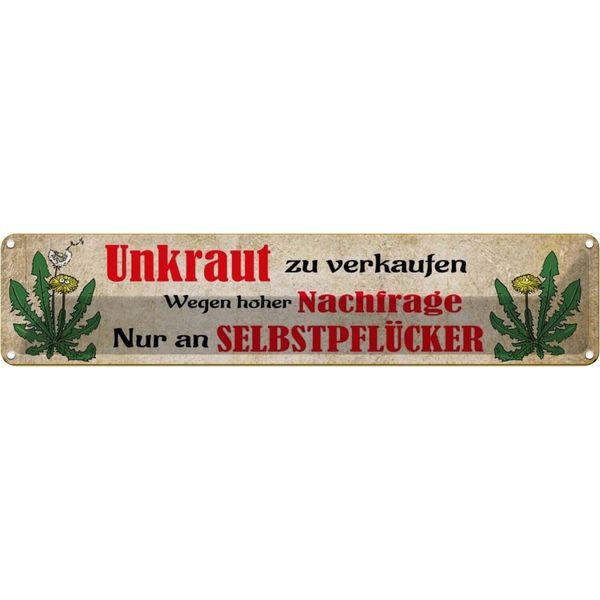 Vianmo Insegna Di Latta 10X46 Cm Unkraut Verkaufen Nur An SelbstpflüCker-image