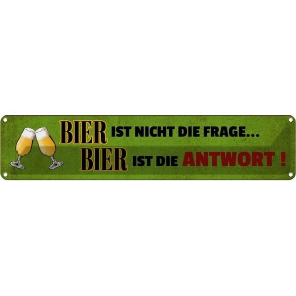 Vianmo Insegna Di Latta 10X46 Cm Bier Ist Nicht Die Frage Ist Antwort-image