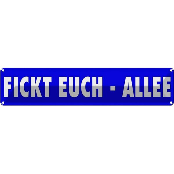 Vianmo Insegna Di Latta 10X46 Cm Fickt Euch Allee Lustig-image