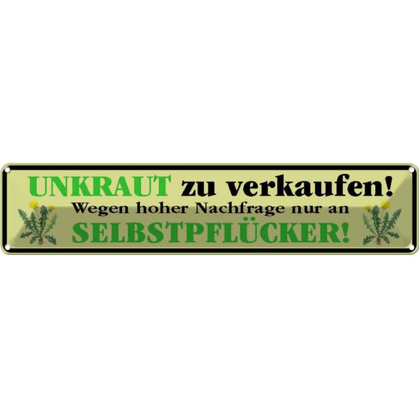 Vianmo Insegna Di Latta 10X46 Cm Unkraut Zu Verkaufen Nur An-image