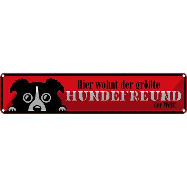 Vianmo Insegna Di Latta 10X46 Cm Hier Wohnt Hundefreund Der Welt-image