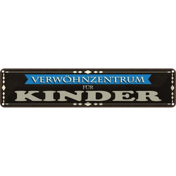 Vianmo Insegna Di Latta 10X46 Cm VerwöHnzentrum FüR Kinder-image
