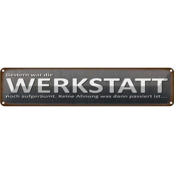 Vianmo Insegna Di Latta 10X46 Cm Gestern War Werkstatt AufgeräUmt-image