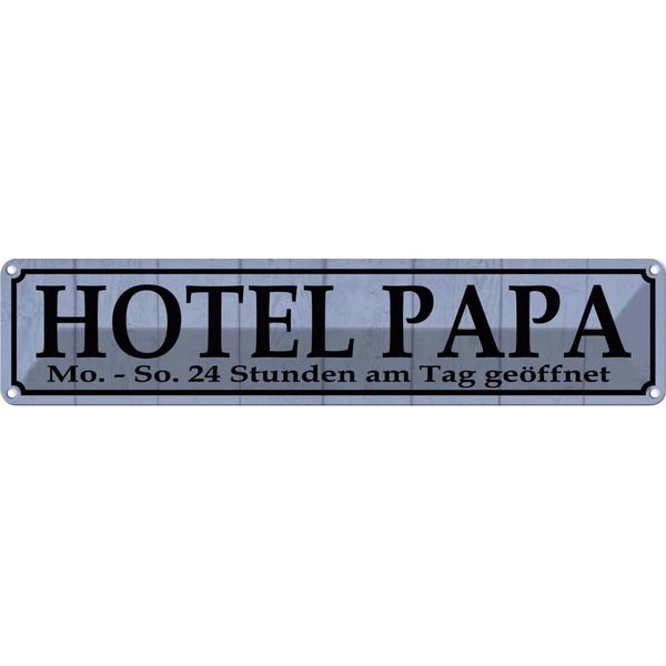 Vianmo Insegna Di Latta 10X46 Cm Hotel Papa 24 Stunden Am Tag-image