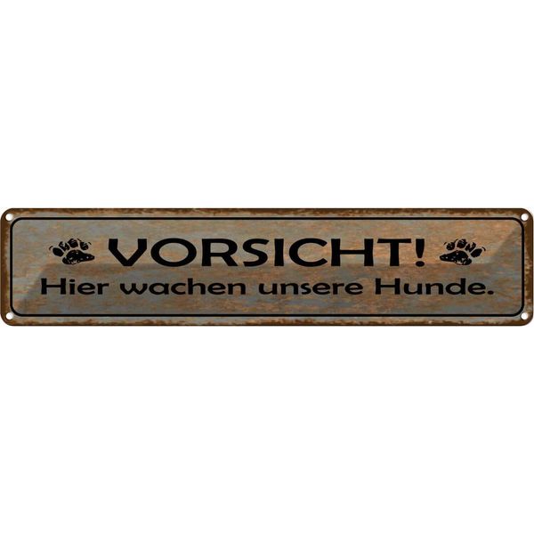 Vianmo Insegna Di Latta 10X46 Cm Vorsicht Hier Wachen Hunde-image