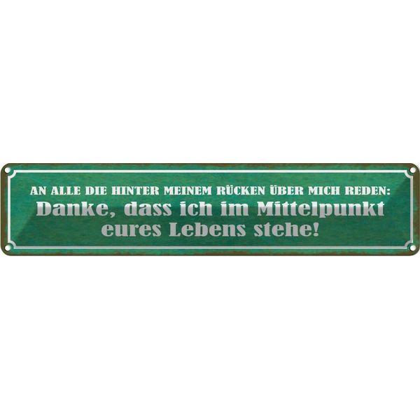 Vianmo Insegna Di Latta 10X46 Cm Die Hinter Meinem RüCken Reden-image