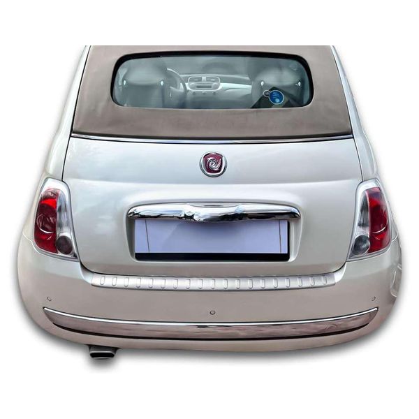 Acciaio Inox Opaco Protezione Paraurti Per Fiat 500 500C 2007-2015 Con Bisello-image