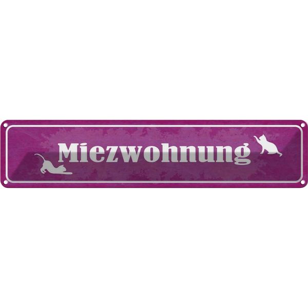 Vianmo Insegna Di Latta 10X46 Cm Katze Miezwohnung-image