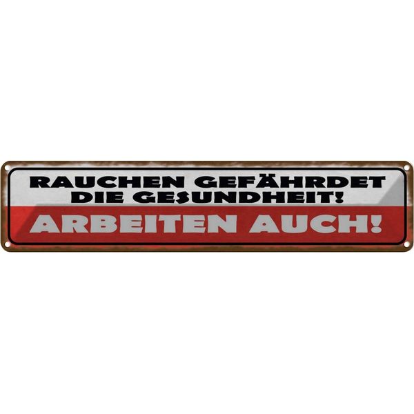 Vianmo Insegna Di Latta 10X46 Cm Rauchen GefäHrdet Gesundheit-image
