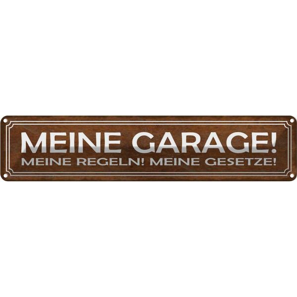 Vianmo Insegna Di Latta 10X46 Cm Meine Garage Regeln Gesetze-image