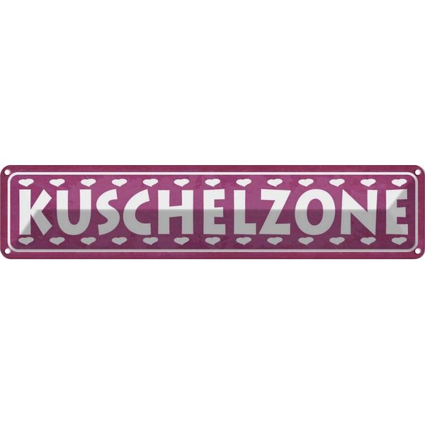 Vianmo Insegna Di Latta 10X46 Cm Kuschelzone Herzen-image
