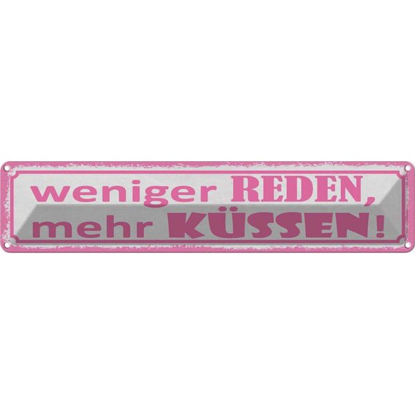 Vianmo Insegna Di Latta 10X46 Cm Weniger Reden Mehr KüSsen-image