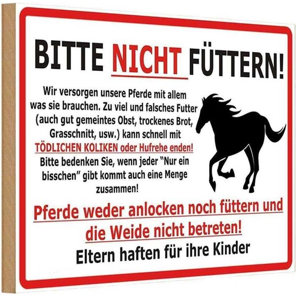 Vianmo Insegna In Legno 12X18 Cm Pferd Bitte Nicht FüTtern-image