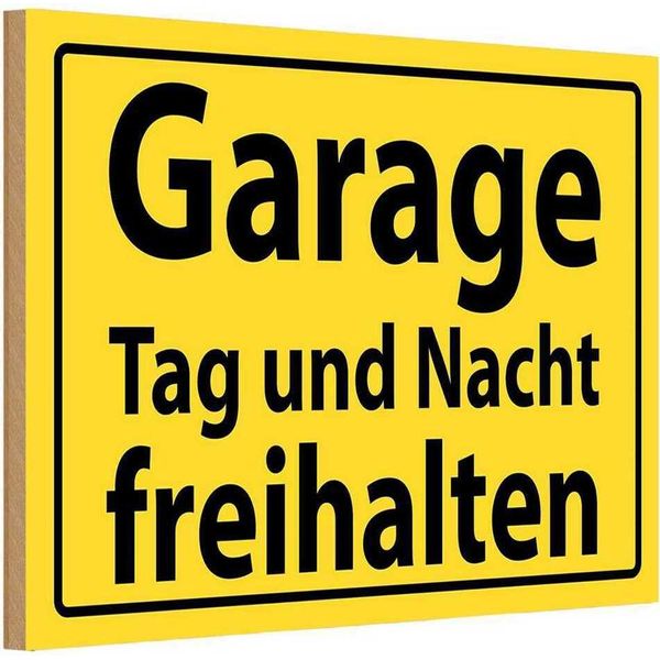 Vianmo Insegna In Legno 12X18 Cm Garage Tag Und Nacht Freihalten-image