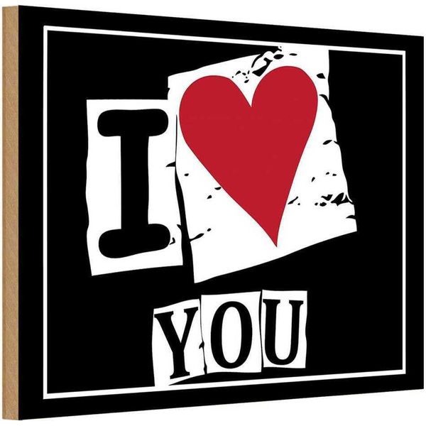 Vianmo Insegna In Legno 12X18 Cm I Love You Herz-image