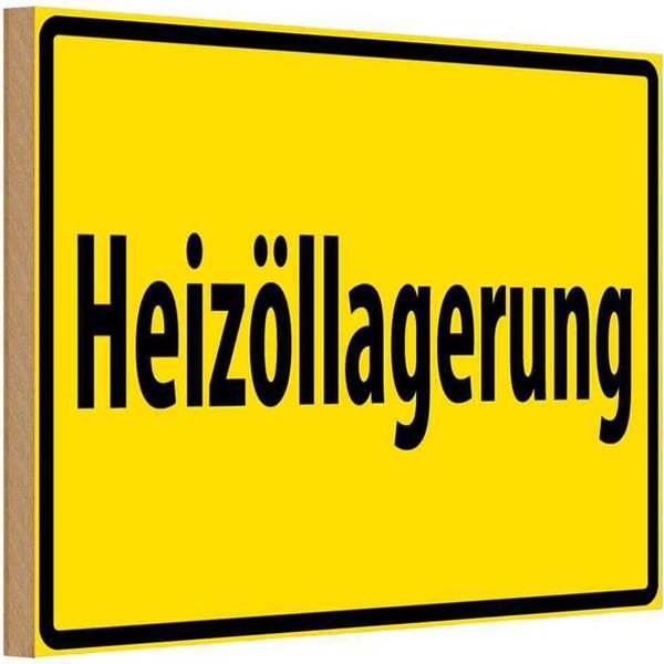 Vianmo Insegna In Legno 12X18 Cm HeizöLlagerung Gelbes-image