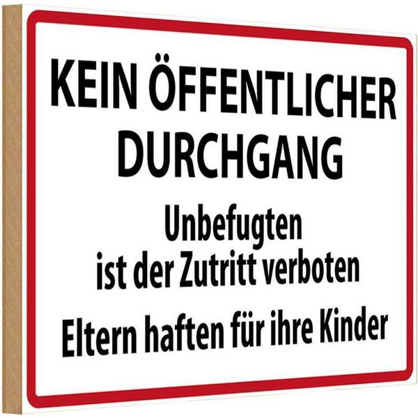 Vianmo Insegna In Legno 20X30 Cm Kein ÖFfentlicher Durchgang-image