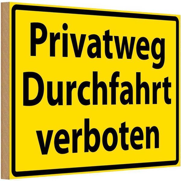 Vianmo Insegna In Legno 20X30 Cm Privatweg Durchfahrt Verboten-image
