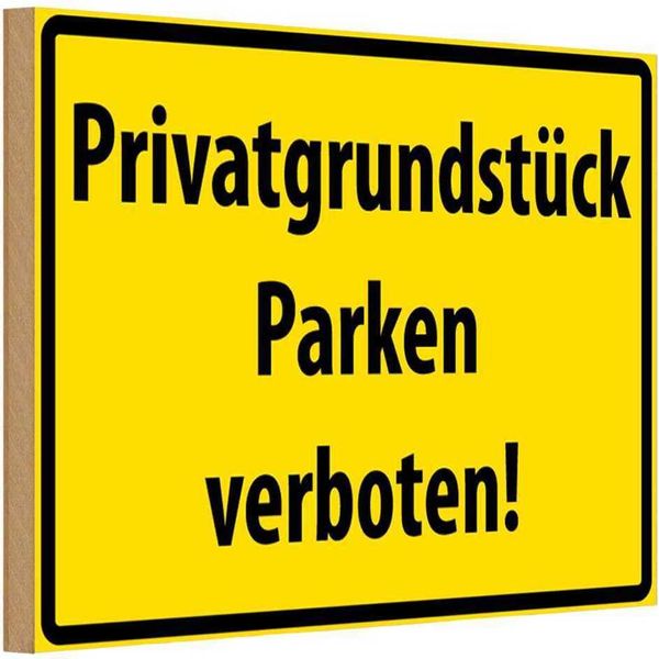 Vianmo Insegna In Legno 20X30 Cm PrivatgrundstüCk Parkverbot-image