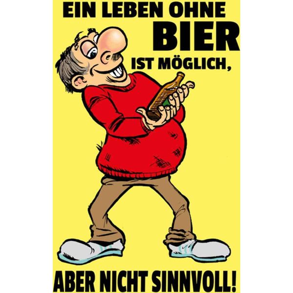 Vianmo Insegna In Legno 30X20 Cm Alkohol Leben Ohne Bier Ist MöGlich Aber-image