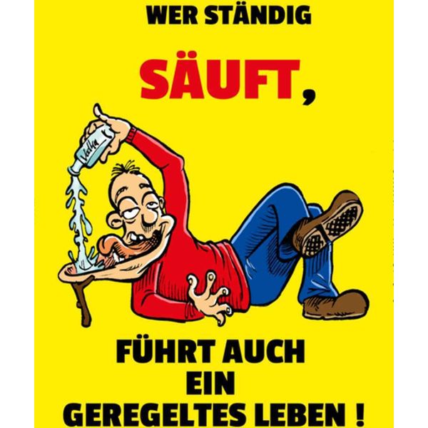 Vianmo Insegna In Legno 30X20 Cm Alkohol Wer StäNdig SäUft Geregeltes Leben-image