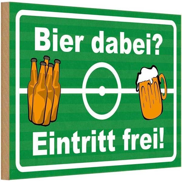 Vianmo Insegna In Legno 20X30 Cm Alkohol Bier Dabei Eintritt Frei-image