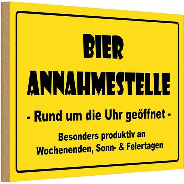 Vianmo Insegna In Legno 12X18 Cm Alkohol Bier Annahmestelle GeöFfnet-image