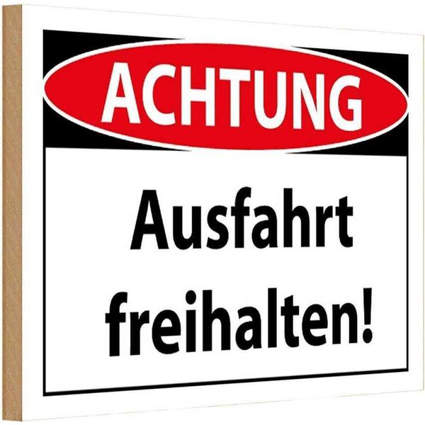 Vianmo Insegna In Legno 20X30 Cm Achtung Ausfahrt Freihalten-image