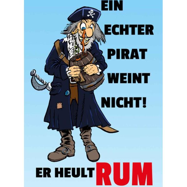 Vianmo Insegna In Legno 30X20 Cm Ein Echter Pirat Weint Nicht-image