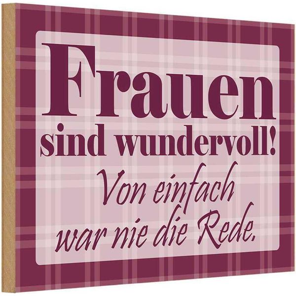 Vianmo Insegna In Legno 12X18 Cm Frauen Sind Wundervoll-image