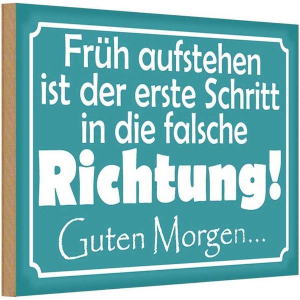 Vianmo Insegna In Legno 12X18 Cm FrüH Aufstehen Erste Schritt-image