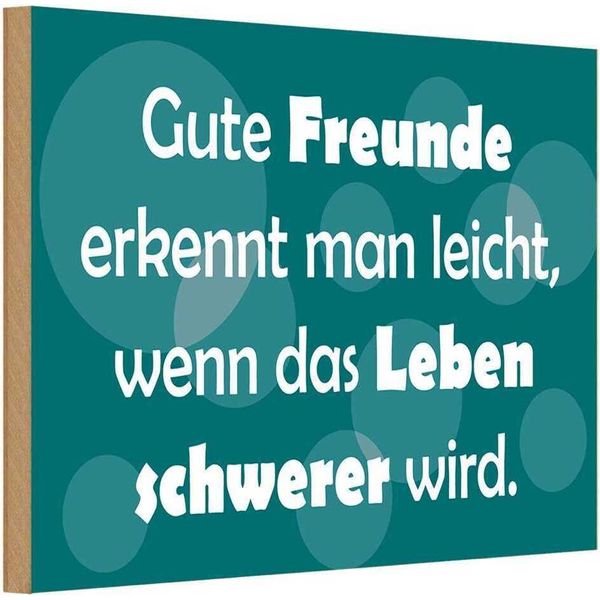 Vianmo Insegna In Legno 12X18 Cm Gute Freunde GrüNes-image