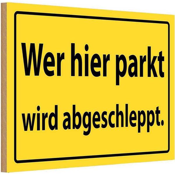 Vianmo Insegna In Legno 20X30 Cm Hinweis Wer Hier Parkt Wird Abgeschleppt-image