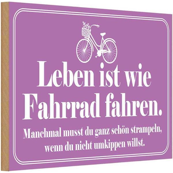 Vianmo Insegna In Legno 20X30 Cm Leben Ist Wie Fahrrad Fahren-image