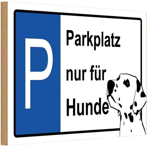 Vianmo Insegna In Legno 20X30 Cm Parkplatz Nur FüR Hunde-image