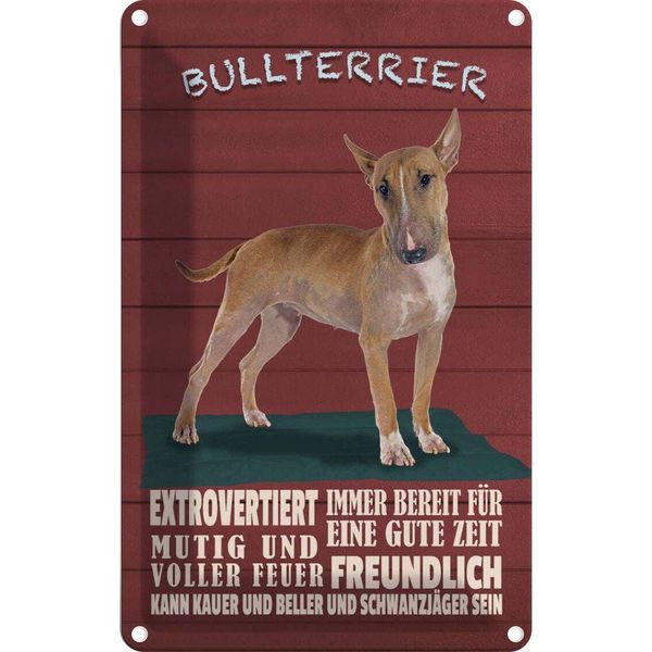 Vianmo Insegna Di Latta 30X20 Cm Bullterrier Hund Immer Bereit-image