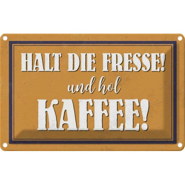 Vianmo Insegna Di Latta 20X30 Cm Halt Die Fresse Und Hol Kaffee-image